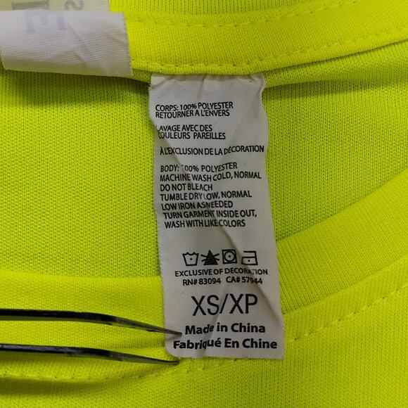 Clique Top Womens XS Hi-Visibility Yellow Spin Eco Performance Long Sleeve Tee - Picture 4 of 8